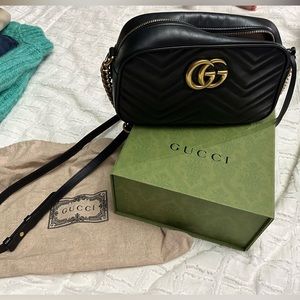 Gucci Marmont Small Shoulder Bag with Gold Hardware